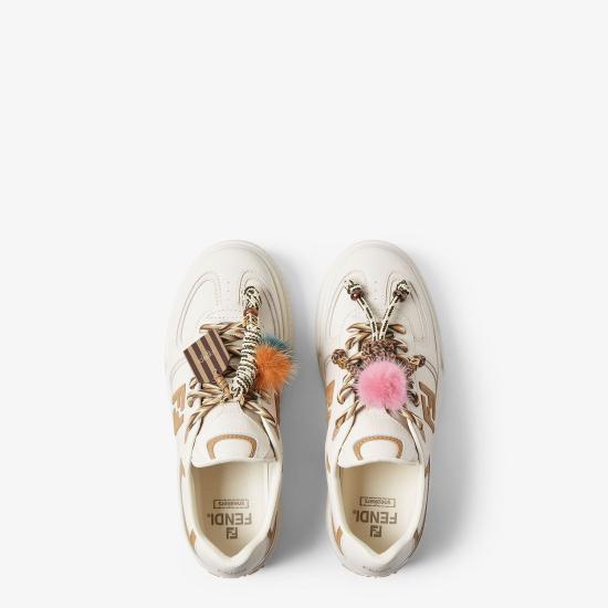 25FW 펜디 매치 소프트 레더 로우탑 스니커즈 8E8721 AY9NF1TO4 BEIGE - FENDI