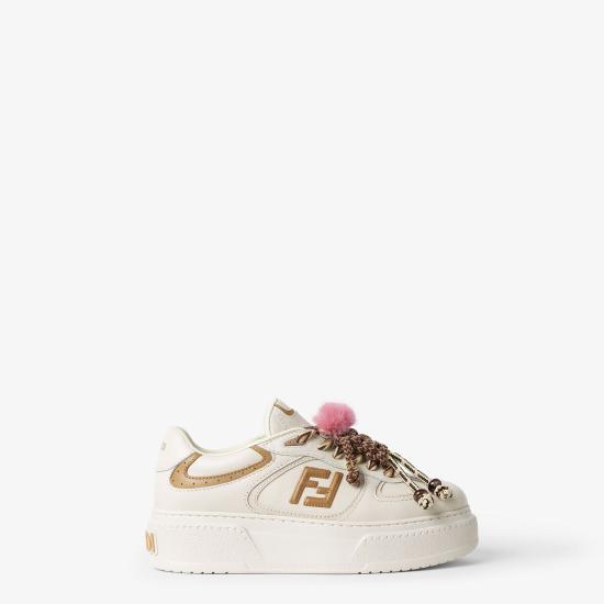 25FW 펜디 매치 소프트 레더 로우탑 스니커즈 8E8721 AY9NF1TO4 BEIGE