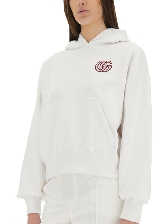 구찌 엠브로이디드 코튼 저지 후드 티셔츠 787274 XJG469692 WHITE - GUCCI
