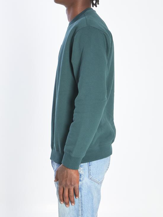 25FW 구찌 브러시드 코튼 저지 스웨트셔츠 848737 XJHKI3348 GREEN - GUCCI