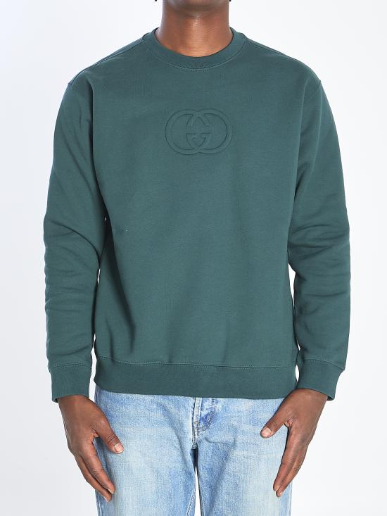 25FW 구찌 브러시드 코튼 저지 스웨트셔츠 848737 XJHKI3348 GREEN