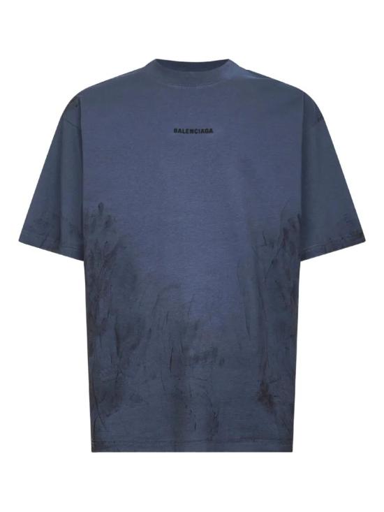 25FW 발렌시아가 백 미디엄 핏 티셔츠 764235 TTVF93364 BLUE