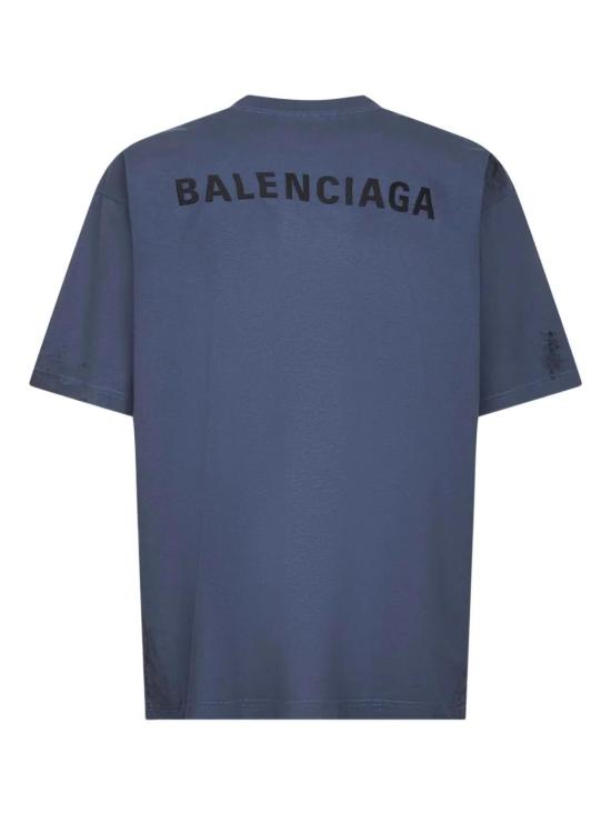 25FW 발렌시아가 백 미디엄 핏 티셔츠 764235 TTVF93364 BLUE - BALENCIAGA