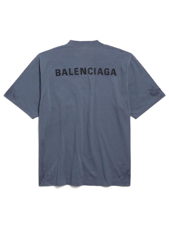 25FW 발렌시아가 백 미디엄 핏 티셔츠 764235 TTVF93364 BLUE - BALENCIAGA