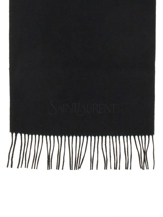 25FW 생로랑 캐시미어 자카드 로고 스카프 748959 3Y2011060 BLACK - SAINT LAURENT