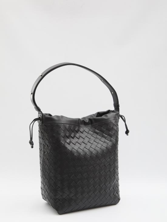 25FW 보테가베네타 인트레치아토 비블리오테카 버킷백 836020 V2HL18803 BLACK - BOTTEGA VENETA