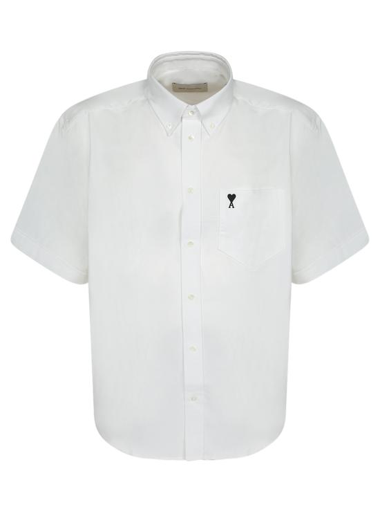 26SS 아미 코튼 박시 자수 아미 드 하트 HSH823 CO0031 168 White