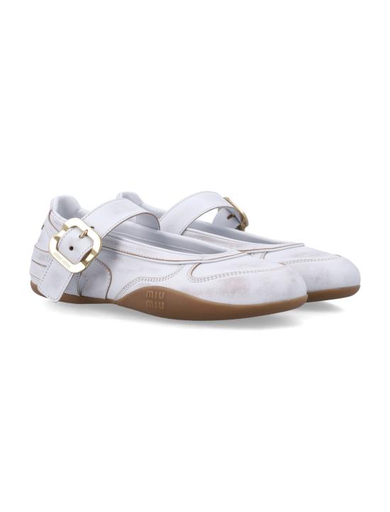 26SS 미우미우 플랫 슈즈 5F686E3F33 F0009 WHITE - MIU MIU