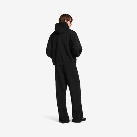26SS 발렌시아가 로고 프린트 스웨트 팬츠 740028TUVI9 1000 BLACK - BALENCIAGA