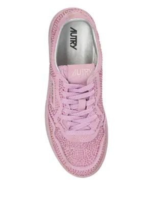 25FW 오트리 메달리스트 로우 레더 스니커즈 AULWNA04 NA04 SUEDESTRASS LAVANDER NA04 SUEDE STRASS LAVANDER - AUTRY