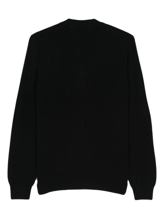 25SS 꼼데가르송 V넥 하트 와펜 가디건 AXN008051 BLACK - COMME DES GARCONS