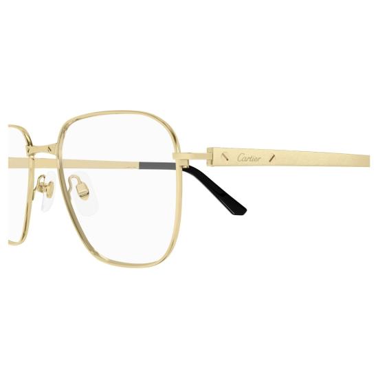 25FW 까르띠에 안경 Ct0553o 사각형 골드톤 티타늄 안경 - CARTIER