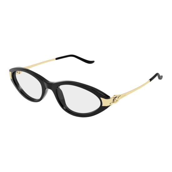  까르띠에 안경 Ct0633o 유광 블랙 타원형 안경 - CARTIER