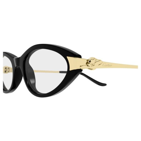  까르띠에 안경 Ct0633o 유광 블랙 타원형 안경 - CARTIER