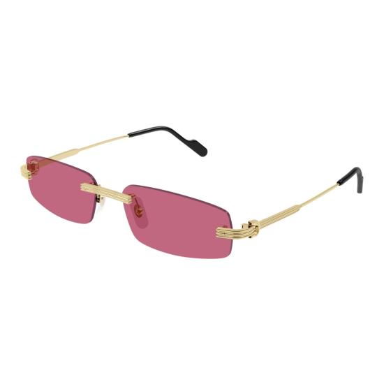 25FW 까르띠에 선글라스 CT0535S 골드톤 디테일이 돋보이는 무테 - CARTIER