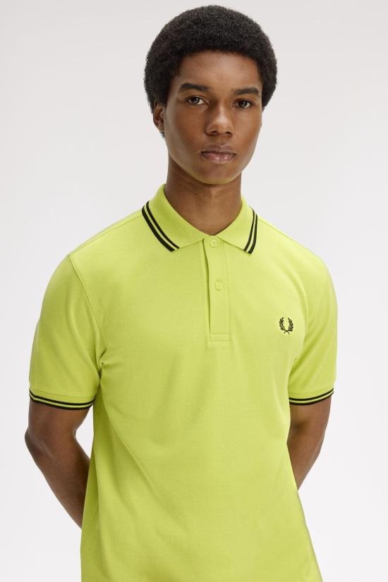 26SS 프레드페리 폴로 티셔츠 M3600 84B Citron blk blk - FRED PERRY