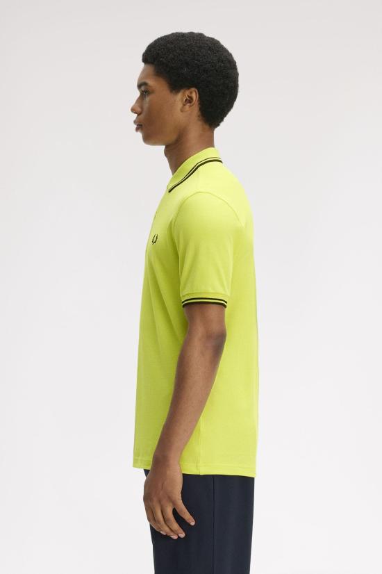26SS 프레드페리 폴로 티셔츠 M3600 84B Citron blk blk - FRED PERRY