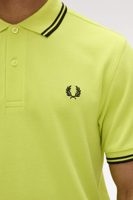 26SS 프레드페리 폴로 티셔츠 M3600 84B Citron blk blk - FRED PERRY