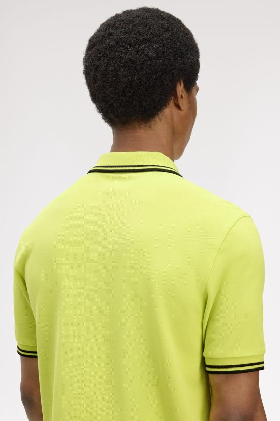 26SS 프레드페리 폴로 티셔츠 M3600 84B Citron blk blk - FRED PERRY