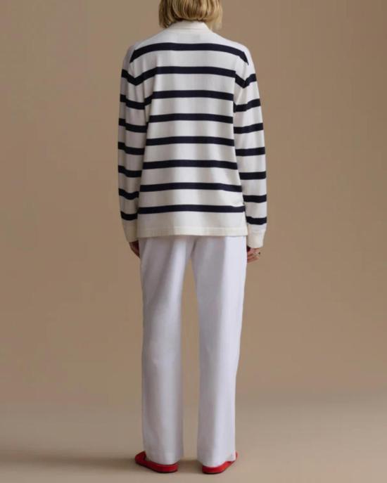  제니 케인 스웨터 포스트 풀오버  네이비/아이보리 스트라이프 - JENNI KAYNE