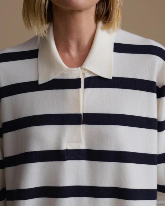  제니 케인 스웨터 포스트 풀오버  네이비/아이보리 스트라이프 - JENNI KAYNE