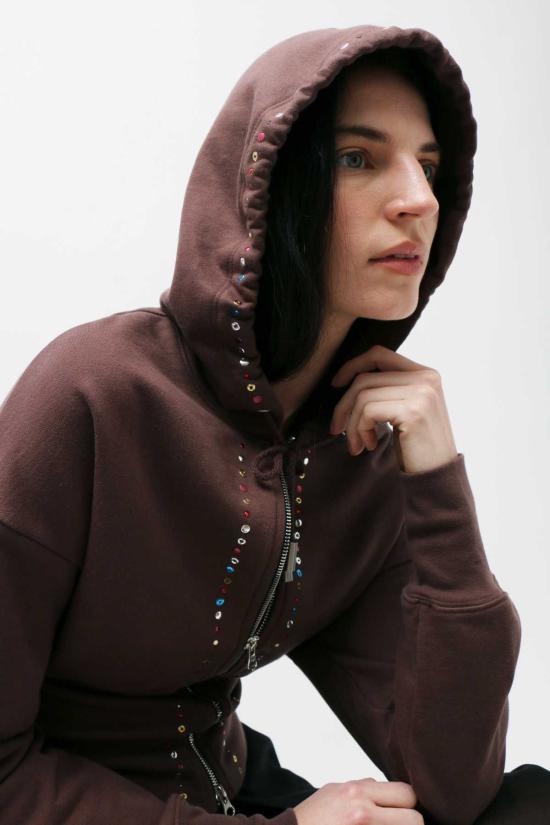  에크하우스 라타 후드 티셔츠 Eckhaus Latta 블링 스내치드 후디 - ECKHAUS LATTA
