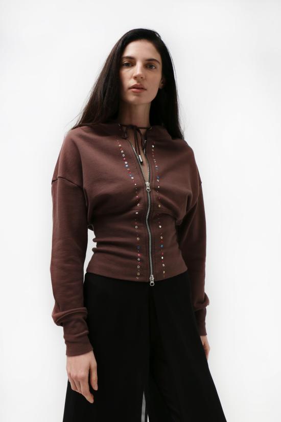  에크하우스 라타 후드 티셔츠 Eckhaus Latta 블링 스내치드 후디 - ECKHAUS LATTA