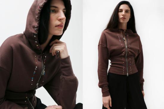  에크하우스 라타 후드 티셔츠 Eckhaus Latta 블링 스내치드 후디