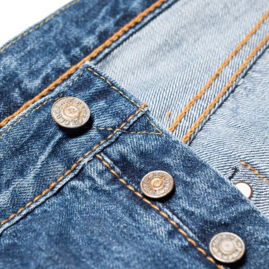  퓨어 블루 재팬 데님 팬츠 중고 019 ID 릴렉스드 테이퍼드 14oz 셀비지  중고 워싱 진 - PURE BLUE JAPAN