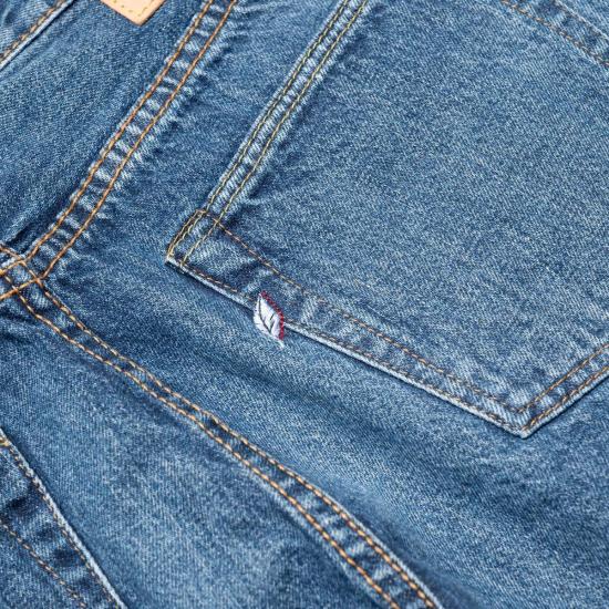  퓨어 블루 재팬 데님 팬츠 중고 019 ID 릴렉스드 테이퍼드 14oz 셀비지  중고 워싱 진 - PURE BLUE JAPAN