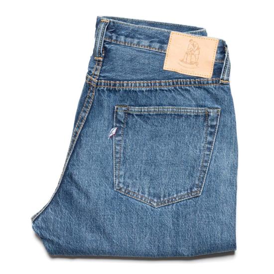  퓨어 블루 재팬 데님 팬츠 중고 019 ID 릴렉스드 테이퍼드 14oz 셀비지  중고 워싱 진