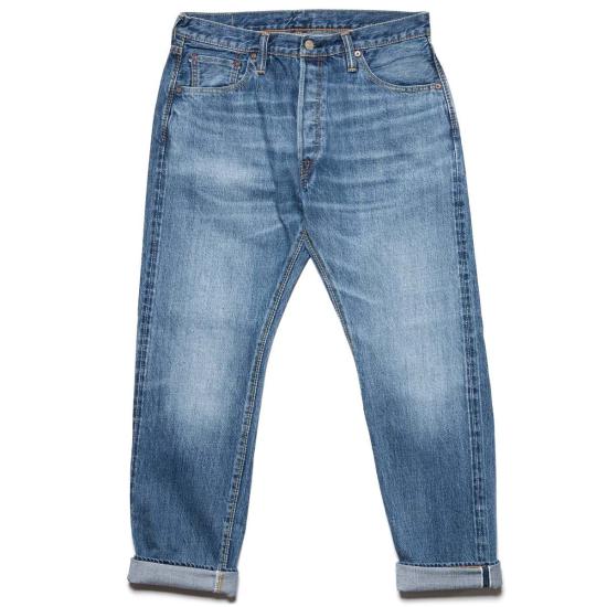 퓨어 블루 재팬 데님 팬츠 중고 019 ID 릴렉스드 테이퍼드 14oz 셀비지  중고 워싱 진 - PURE BLUE JAPAN