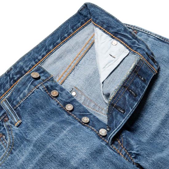  퓨어 블루 재팬 데님 팬츠 중고 019 ID 릴렉스드 테이퍼드 14oz 셀비지  중고 워싱 진 - PURE BLUE JAPAN
