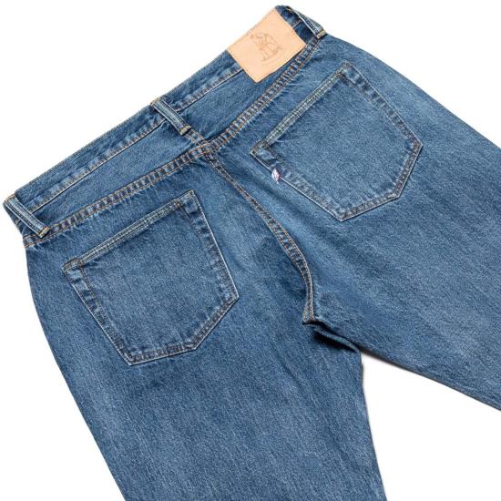  퓨어 블루 재팬 데님 팬츠 중고 019 ID 릴렉스드 테이퍼드 14oz 셀비지  중고 워싱 진 - PURE BLUE JAPAN