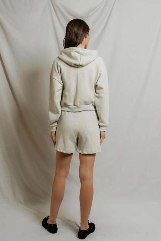  퍼펙트 화이트 티 스웨터 션 프렌치 테리 지퍼업 후디 - PERFECT WHITE TEE