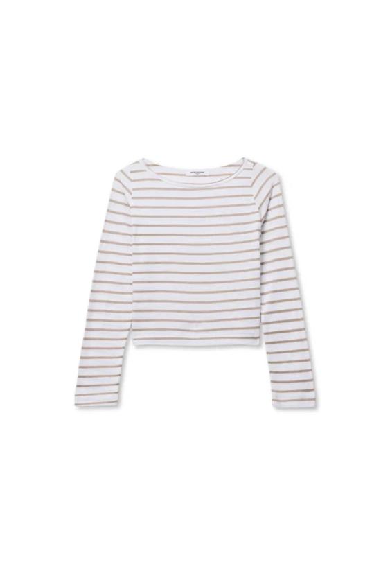  퍼펙트 화이트 티 긴팔 티셔츠 셔츠 파커 스트라이프 - PERFECT WHITE TEE