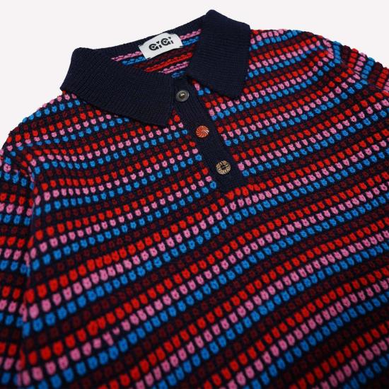  지지 니트웨어 폴로 티셔츠 미스매치 폴로 - GIGI KNITWEAR