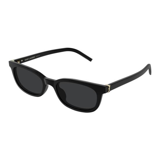  생로랑 선글라스 메탈릭 로고 디테일이 있는 SL M160 호피무늬 직사각형 - SAINT LAURENT