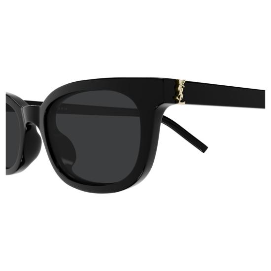  생로랑 선글라스 메탈릭 로고 디테일이 있는 SL M160 호피무늬 직사각형 - SAINT LAURENT