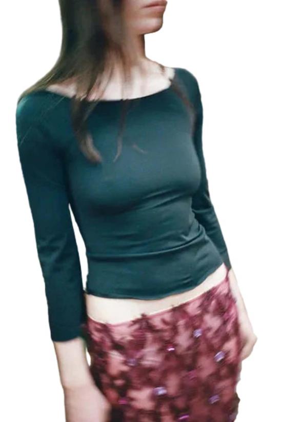  마리암 나시르 자데 긴팔 티셔츠 위스퍼 티 블랙
