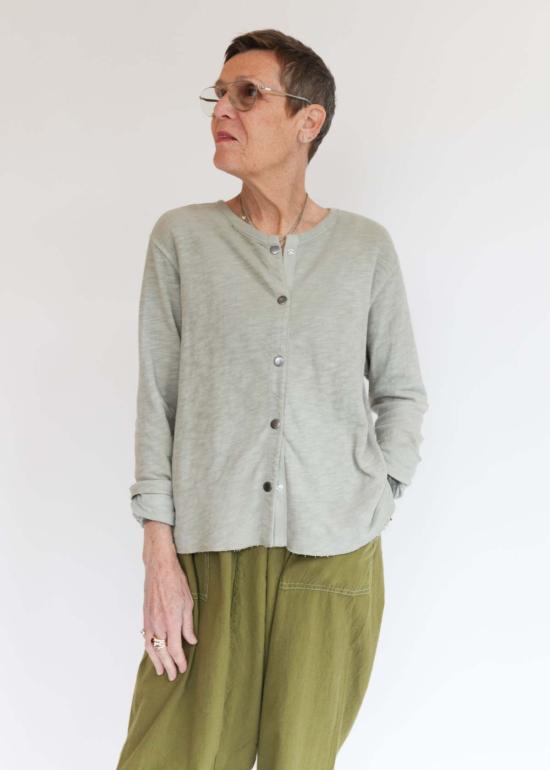  일레븐 스티치 가디건 크롭  아티초크