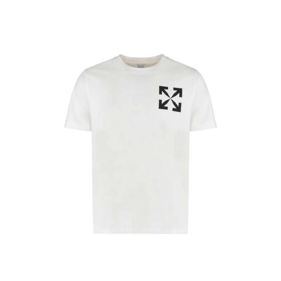  오프화이트 긴팔 티셔츠 로고 코튼 티셔츠 화이트 - OFF WHITE