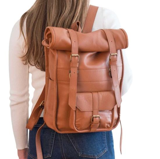  Amasouk 백팩 아마수크 어드벤처러 가죽 롤탑