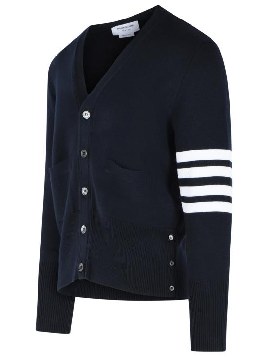 26SS 톰브라운 울 4바 브이넥 가디건 MKC160A 00014415 Navy - THOM BROWNE