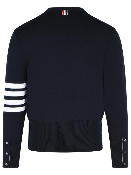 26SS 톰브라운 울 4바 브이넥 가디건 MKC160A 00014415 Navy - THOM BROWNE