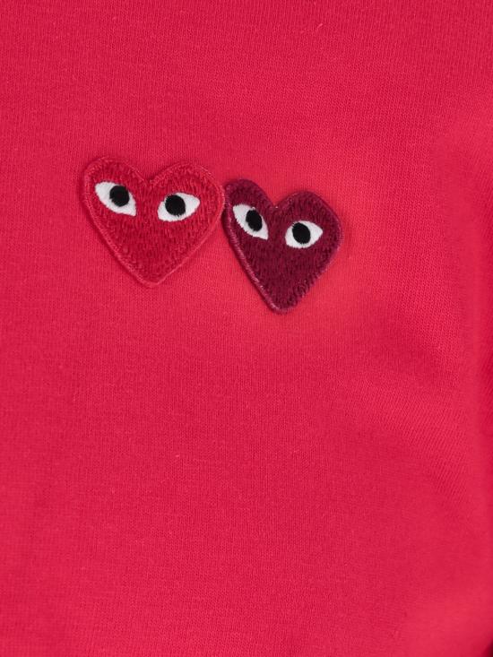  꼼데가르송 긴팔 티셔츠 Comme Des Garçons 플레이 티셔츠 레드 - COMME DES GARCONS