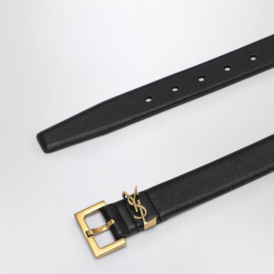 26SS 생로랑 레귤러 벨트 634437BOO0W Black - SAINT LAURENT