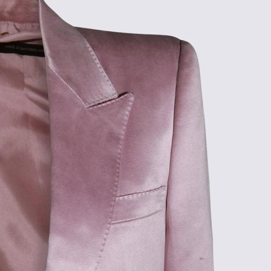  톰포드 수트 자켓 톰 포드 싱글 브레스트 새틴 블레이저 오키드 핑크 - TOMFORD