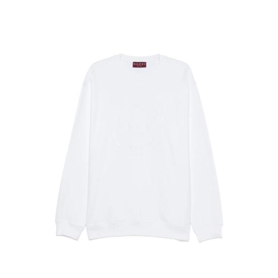 26SS 구찌 자수 코튼 저지 스웨트셔츠 855974 XJHM9 9051 WHITE
