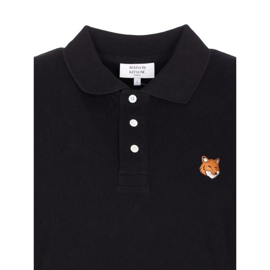 26FW 메종키츠네 폭스 헤드 레귤러 폴로 티셔츠 PM00209KP0002 BLACK - MAISON KITSUNE